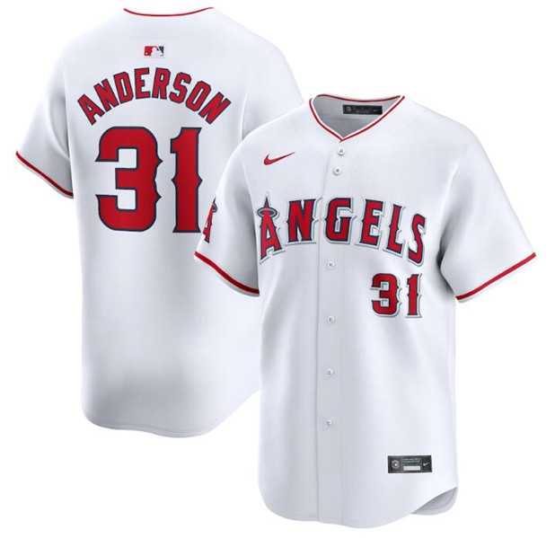 Los Angeles Angels #31 Tyler Anderson White Home Limited Stitched Jersey - Zenithce