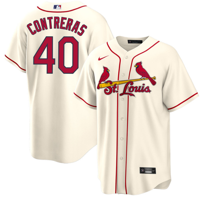 St. Louis Cardinals #40 Willson Contreras Cream Cool Base Stitched Jersey - Zenithce