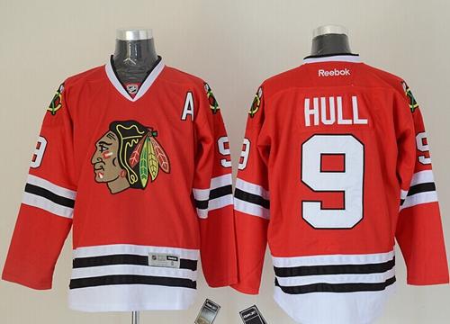 Blackhawks #9 Bobby Hull Red Stitched Jersey - Zenithce