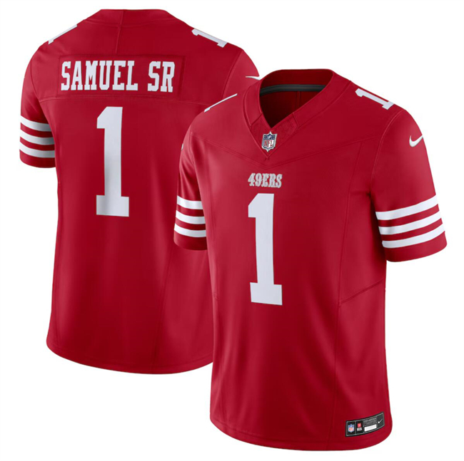 San Francisco 49ers #1 Deebo Samuel Red 2024 F.U.S.E. Vapor Untouchable Limited Stitched Jersey - Zenithce
