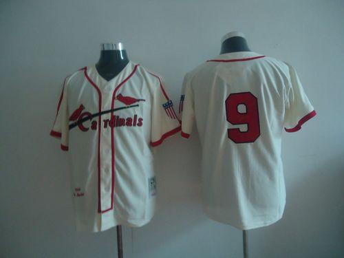 Mitchell And Ness Cardinals #9 Roger Maris Cream Throwback Stitched Jersey - Zenithce