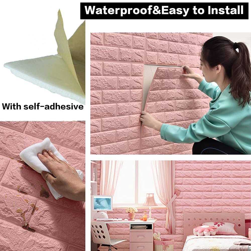 Sodeno 3D Wall Panels Coverage Printable Wallpaper Sticker with Self-Adhesive Waterproof Brick PE Foam Wall Panels Peel - Zenithce