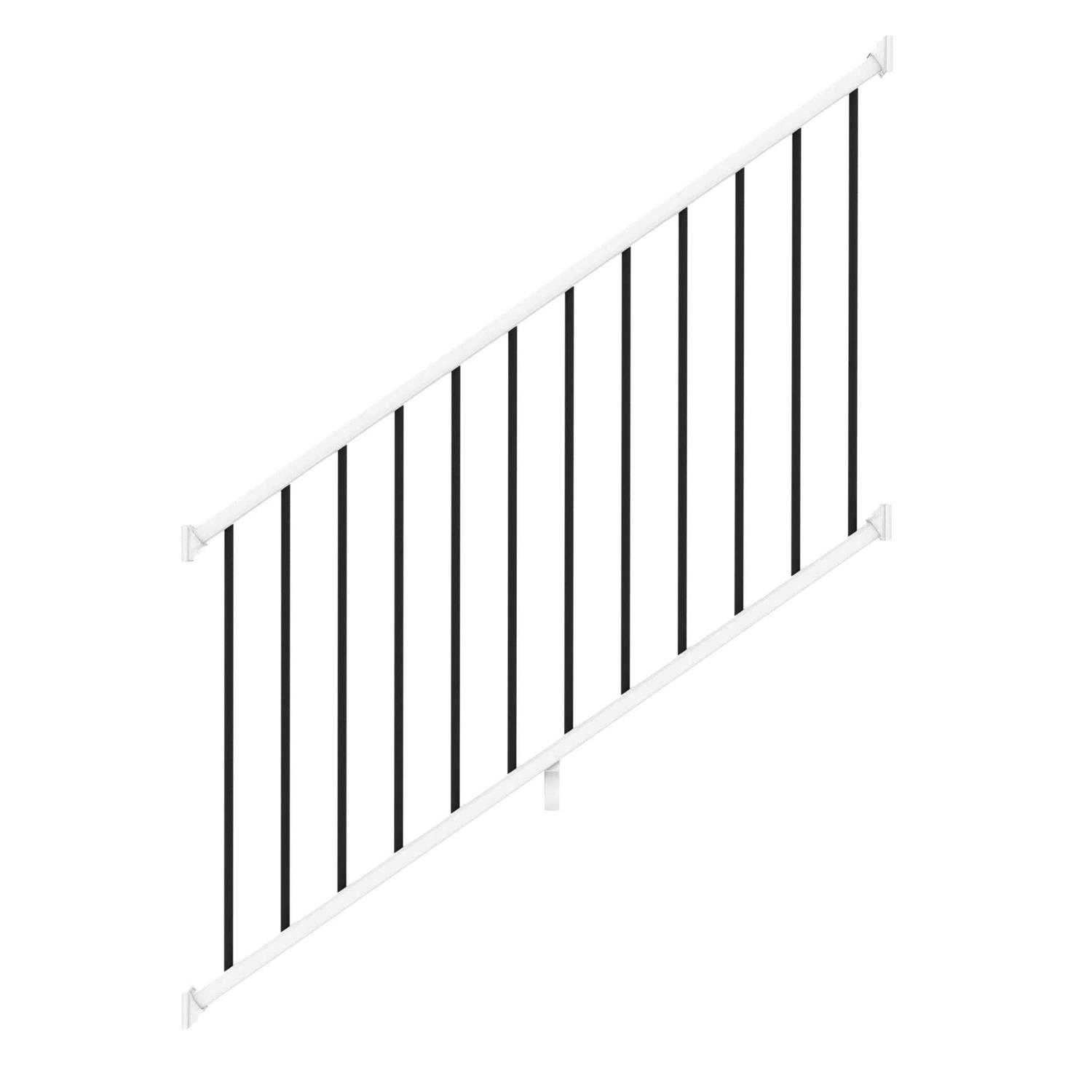 Deckorators Grab and Go 6-ft x 2.75-in x 36-in White Composite Deck Stair Rail Kit 346701 - Zenithce
