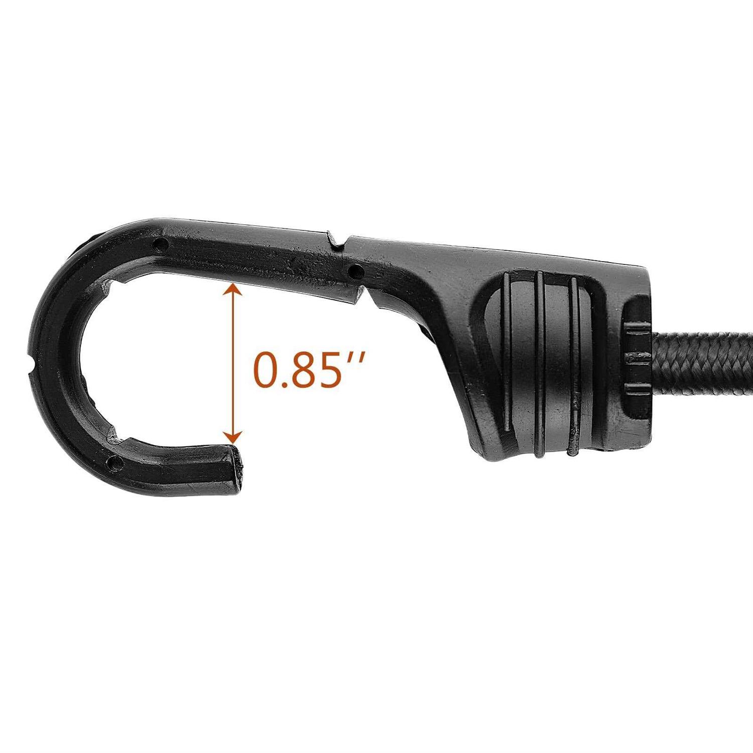 ZHOUBIN Black Bungee Cords with Hooks Heavy Duty - Zenithce