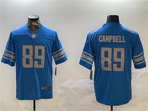 Detroit Lions #89 Dan Campbell Blue Vapor Untouchable Limited Stitched Jersey - Zenithce