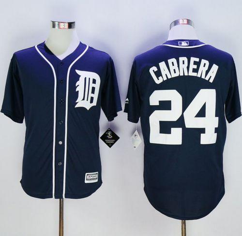 Tigers #24 Miguel Cabrera Navy Blue New Cool Base Stitched Jersey - Zenithce