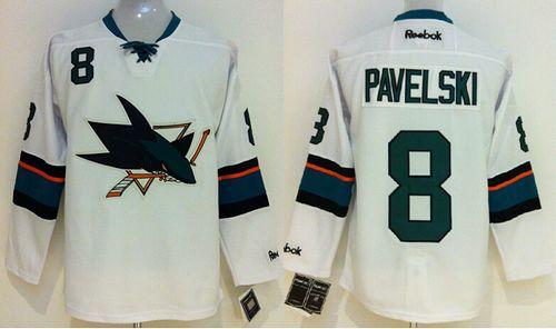 Sharks #8 Joe Pavelski White Stitched Jersey - Zenithce