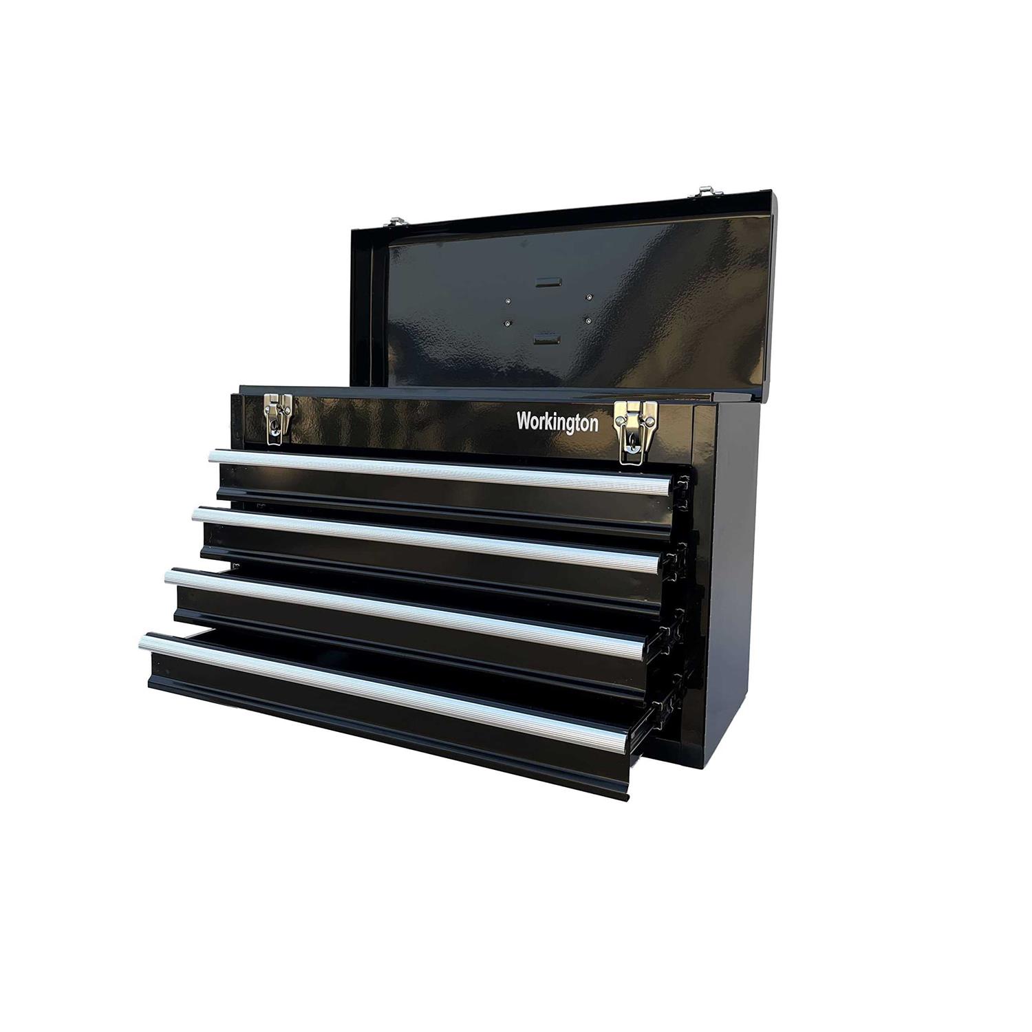 Workington Portable Metal Tool Chest with 4 Drawers 20 4-Drawer Tool Chest Cabinet with Ball Bearing Drawer Slides - Zenithce