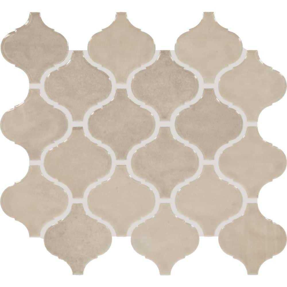 Daltile LuxeCraft Gloss 11 in. x 12 in. Glazed Ceramic Arabesque Mosaic Tile - Zenithce