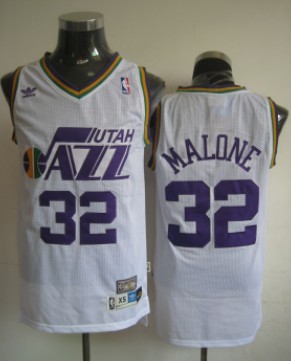 Utah Jazz #32 Karl Malone White Swingman Throwback Jersey - Zenithce