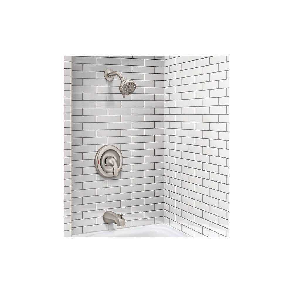 Moen Adler 1-Handle Brushed Nickel Shower Faucet 82604SRN - Zenithce