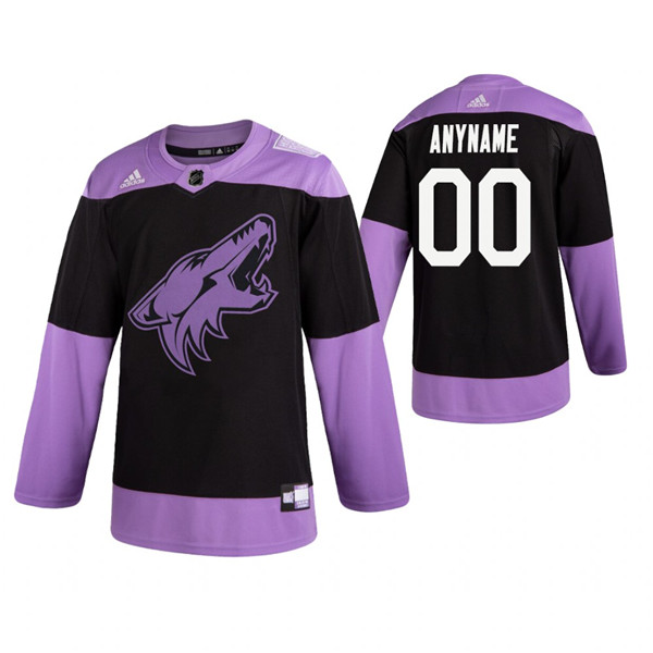 Arizona Coyotes Adidas Black Hockey Fights Cancer Custom Practice NHL Stitched Jersey - Zenithce