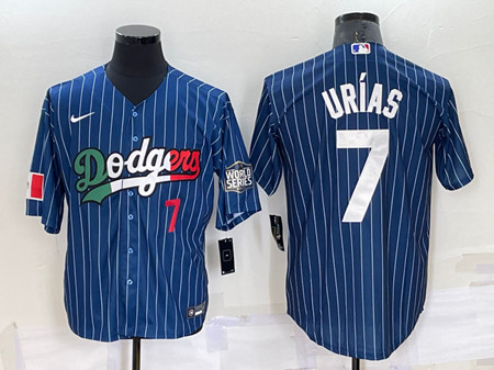 Los Angeles Dodgers #7 Julio Urias Navy Mexico World Series Cool Base Stitched Baseball Jersey - Zenithce