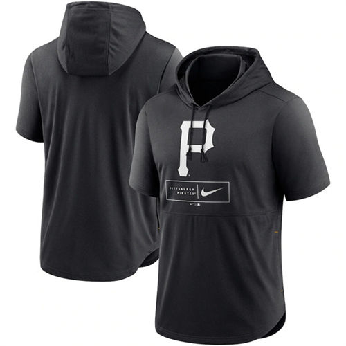Pittsburgh Pirates Black Short Sleeve Pullover Hoodie - Zenithce