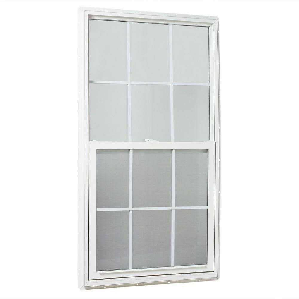 TAFCO Windows 31.25 in. x 35.25 in. Single Hung Vinyl Window Insulated with Grids - Zenithce