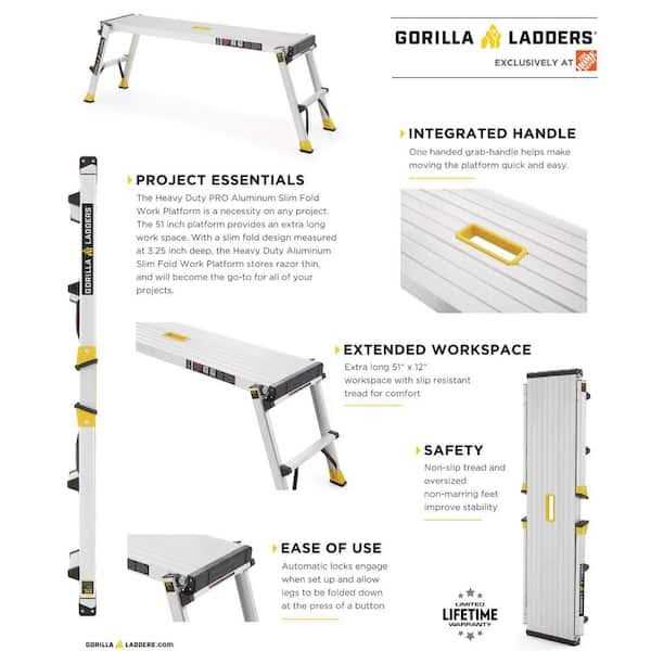 Gorilla Ladders 3-Step Compact Steel Step Stool with 225 lb. Load Capacity Type II Duty Rating - Zenithce