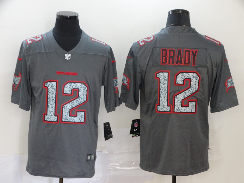 Tampa Bay Buccaneers #12 Tom Brady 2020 Gray Fashion Static Limited Stitched Jersey - Zenithce