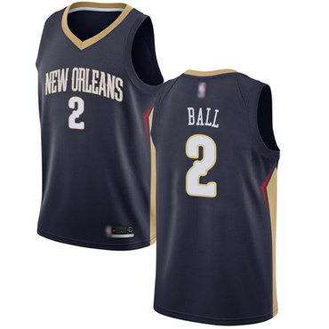 Pelicans #2 Lonzo Ball Navy Swingman Icon Edition Jersey - Zenithce