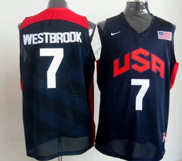2012 Olympics Team USA #7 Russell Westbrook Revolution 30 Swingman Blue Jersey - Zenithce