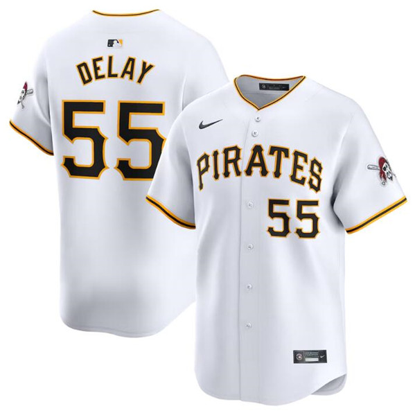 Pittsburgh Pirates #55 Jason Delay White Home Limited Stitched Jersey - Zenithce