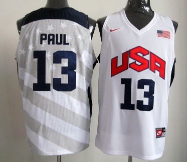 2012 Olympics Team USA #13 Chris Paul Revolution 30 Swingman White Jersey - Zenithce