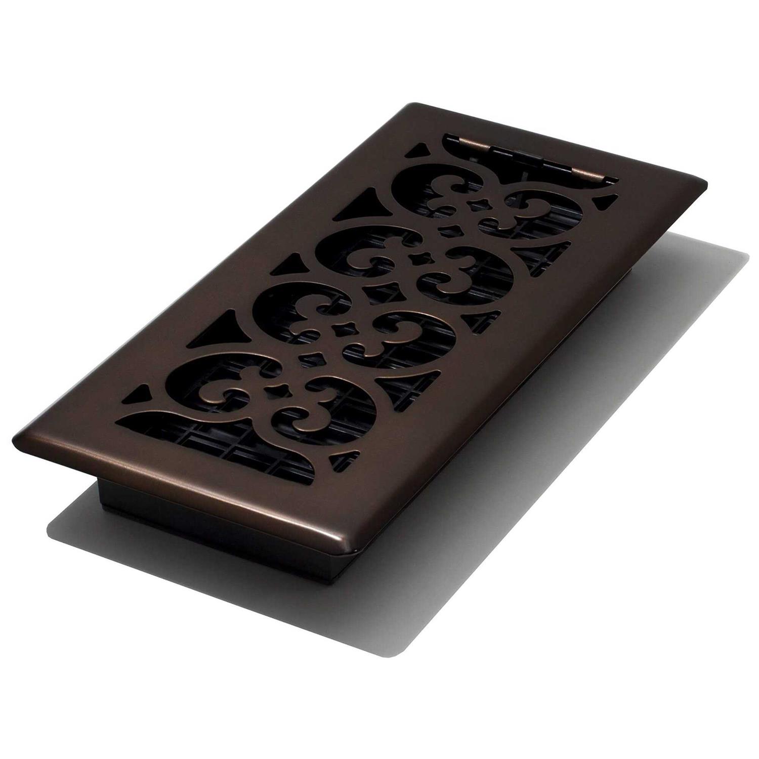 Decor Grates 4 in. x 10 in. Oriental Steel Plated Floor Register - Zenithce