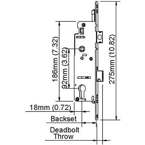 Hoppe Mortise Lock 1 Deadbolt Throw 45/92 Single Point Lock All Backsets Backset - Zenithce