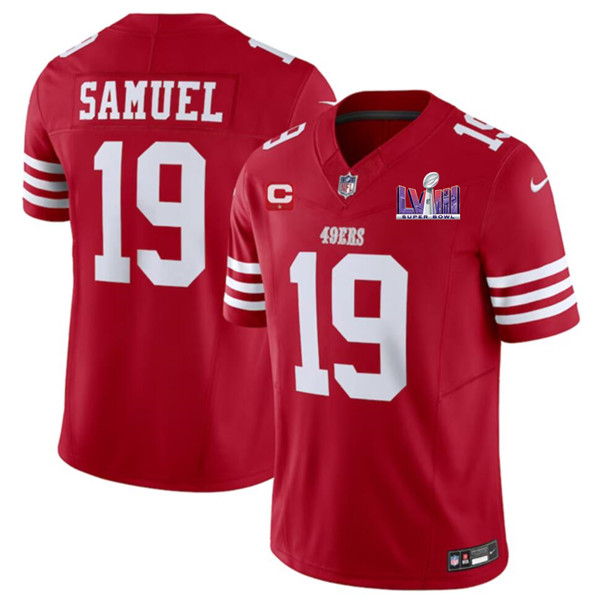 San Francisco 49ers #19 Deebo Samuel Red 2024 F.U.S.E. Super Bowl LVIII Patch And 1-Star C Patch Vapor Untouchable Limited Stitched Jersey - Zenithce