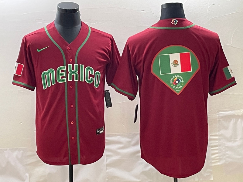Mexico 2023 Red World Big Logo Classic Stitched Jersey - Zenithce