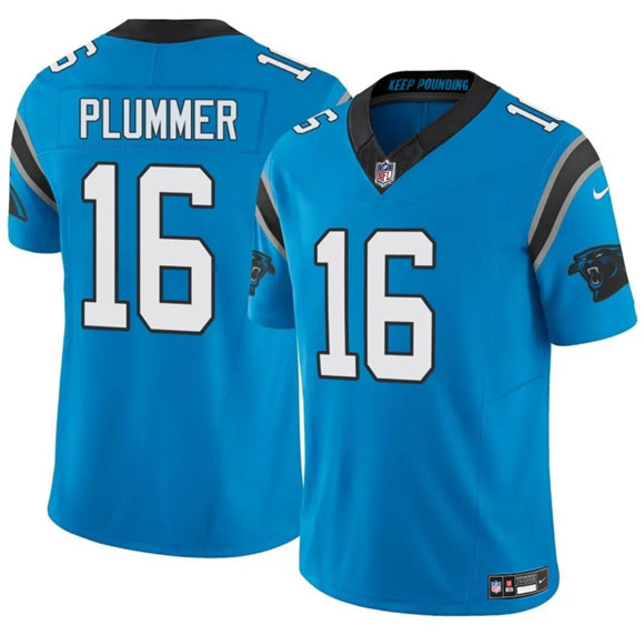Carolina Panthers #16 Jack Plummer Blue 2024 F.U.S.E. Vapor Limited Football Stitched Jersey - Zenithce