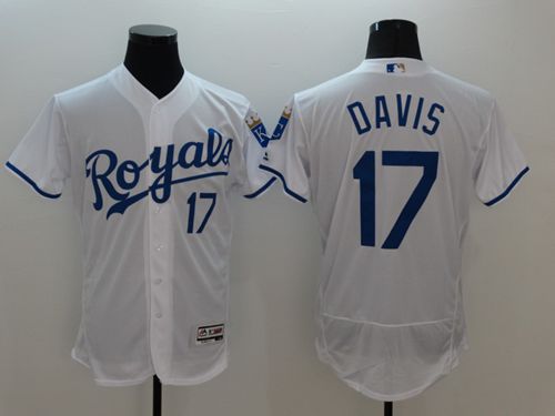 Royals #17 Wade Davis White Flexbase Authentic Collection Stitched Jersey - Zenithce