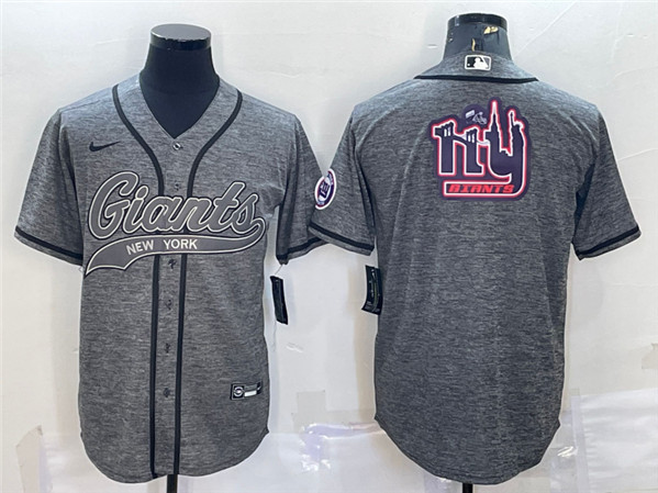 New York Giants Gray Team Big Logo With Patch Cool Base Stitched Jersey - Zenithce