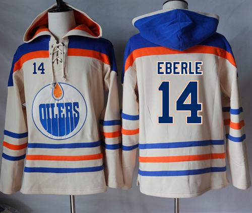 Oilers #14 Jordan Eberle Cream Sawyer Hooded Sweatshirt Stitched Jersey - Zenithce