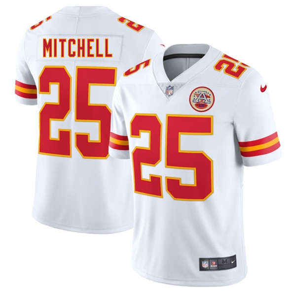 Kansas City Chiefs #25 Elijah Mitchell White 2025 Vapor Untouchable Limited Stitched Jersey - Zenithce