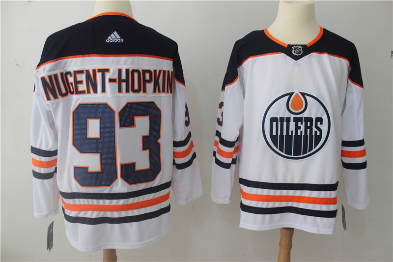 Edmonton Oilers #93 Ryan Nugent-Hopkins White Stitched Adidas Jersey - Zenithce