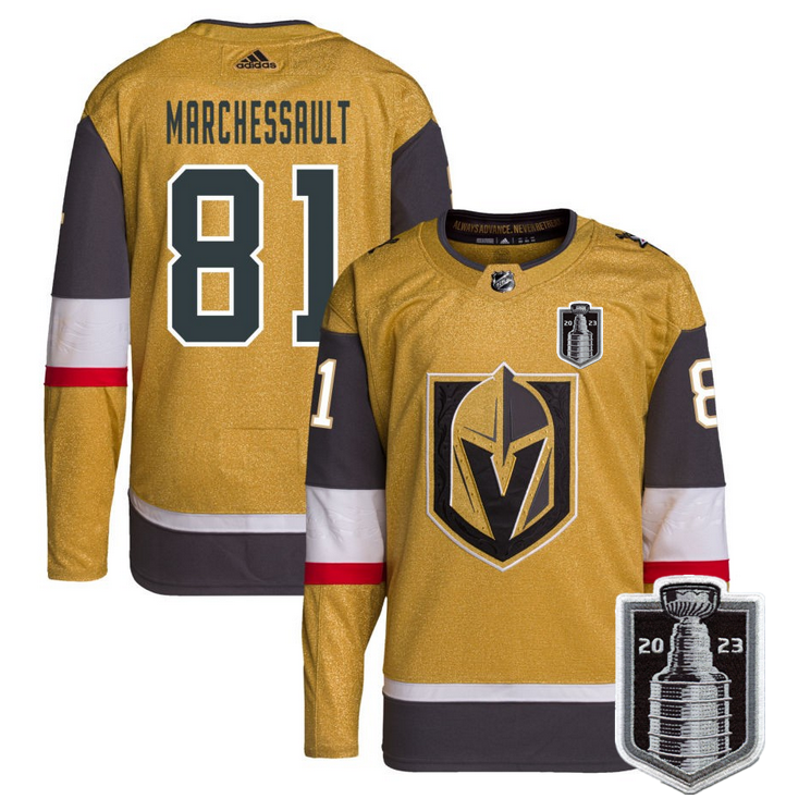Vegas Golden Knights #81 Jonathan Marchessault Gold 2023 Stanley Cup Final Stitched Jersey - Zenithce