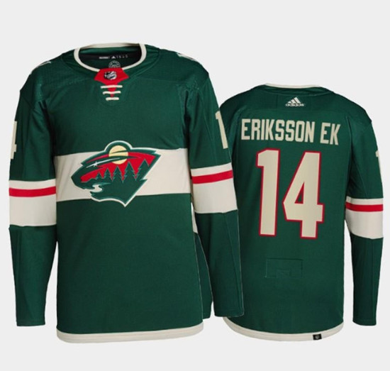 Minnesota Wild #14 Joel Eriksson Ek Green Stitched Jersey - Zenithce