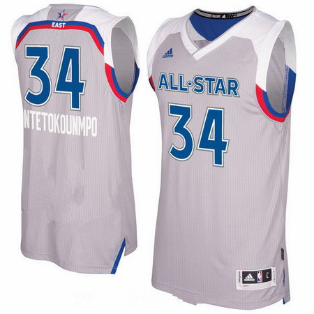 Eastern Conference Milwaukee Bucks #34 Giannis Antetokounmpo adidas Gray 2017 All-Star Game Swingman Jersey - Zenithce