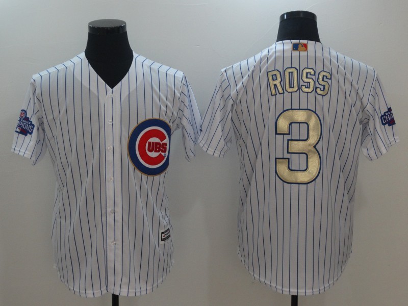 Chicago Cubs #3 David Ross White 2017 Gold Program Cool Base Stitched Jersey - Zenithce