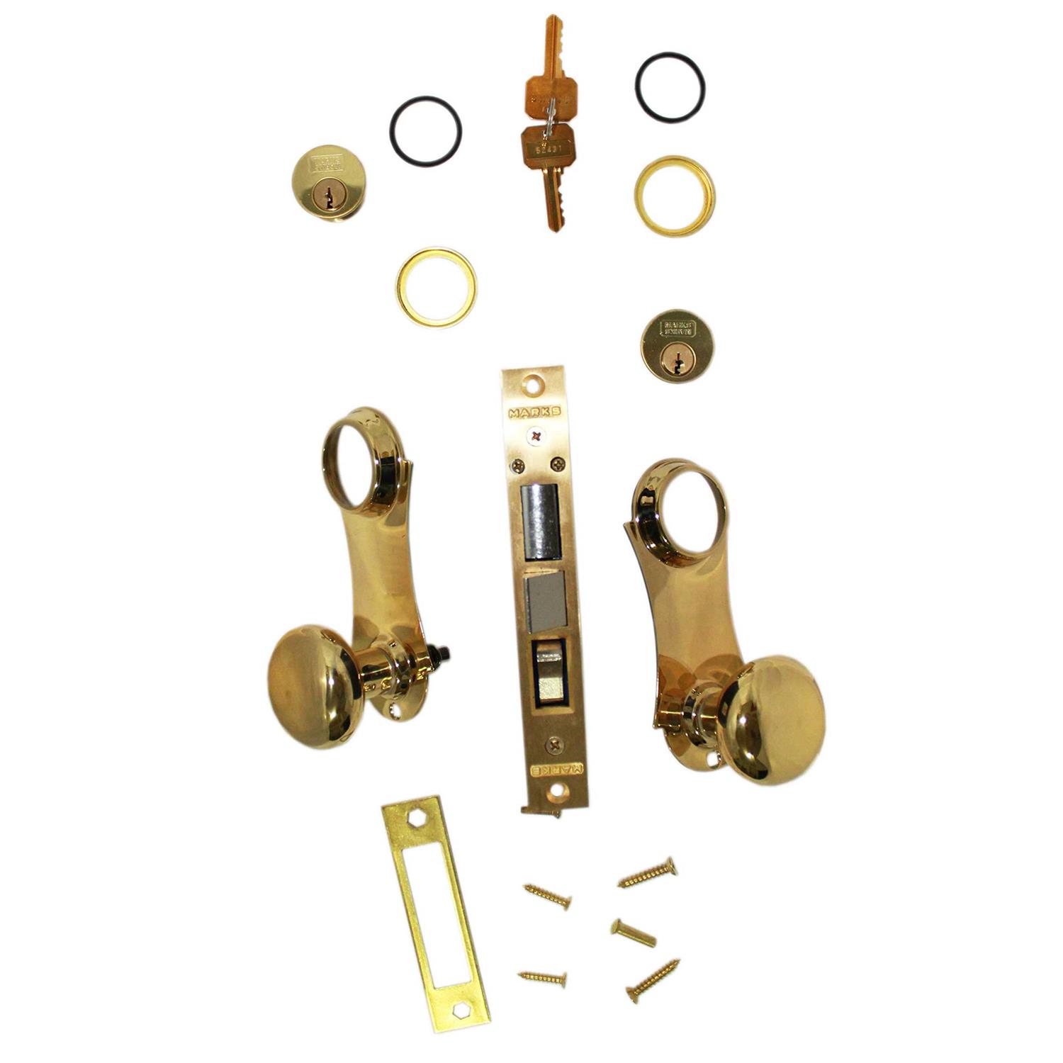 Marks 21AC Double Cylinder Iron Gate Ornamental Knob Plate Mortise Lock Set with 2-1/2 Backset 21ac/3-wrh - Zenithce