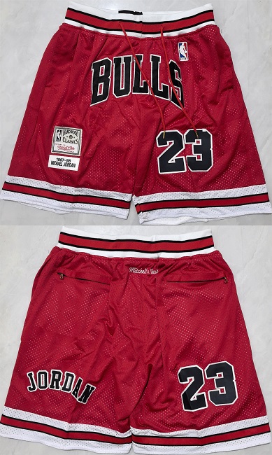Chicago Bulls #23 Michael Jordan Red Shorts (Run Small) - Zenithce