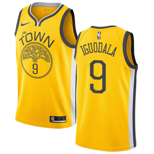 Warriors #9 Andre Iguodala Gold Swingman Earned Edition Jersey - Zenithce