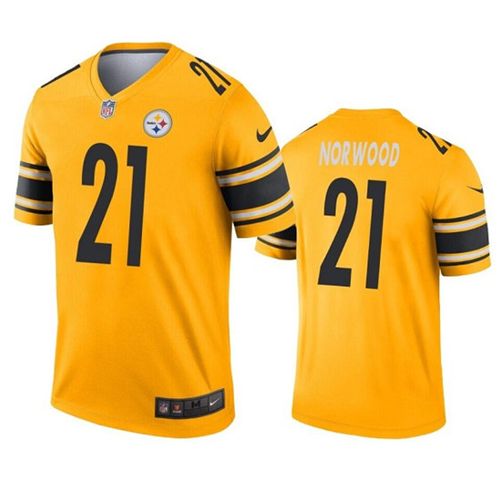 Pittsburgh Steelers #21 Tre Norwood Gold Inverted Legend Stitched Jersey - Zenithce