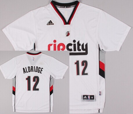 Portland Trail Blazers #12 LaMarcus Aldridge Rip City Revolution 30 Swingman 2014 New White Short-Sleeved Jersey - Zenithce