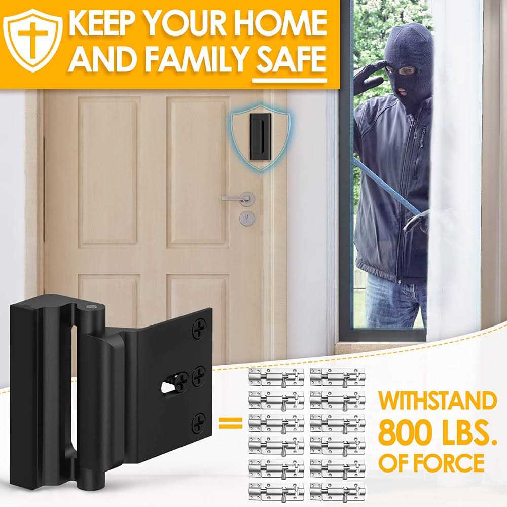 Everplus Home Security Door Lock Childproof Door Reinforcement Lock with 3 Inch Stop Withstand 800 lbs for Inward Swinging Door - Zenithce
