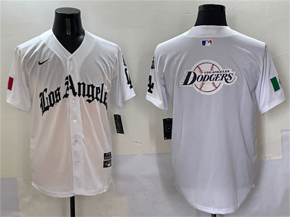Los Angeles Dodgers Team Big Logo White Mexico 2025 LA Gothic Style With Fernando Patch Vapor Premier Limited Stitched Jersey - Zenithce