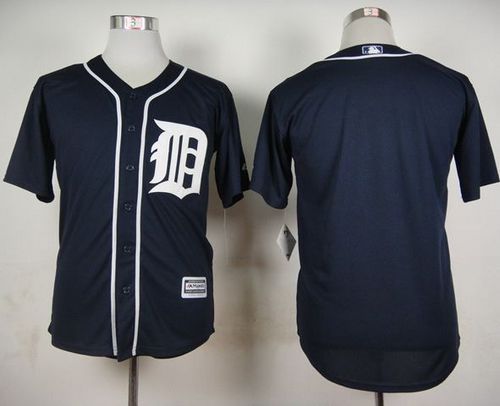 Tigers Blank Navy Blue Cool Base Stitched Jersey - Zenithce