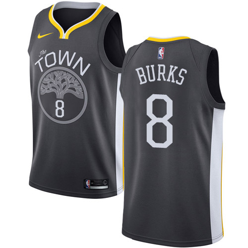 Warriors #8 Alec Burks Black Swingman Statement Edition Jersey - Zenithce