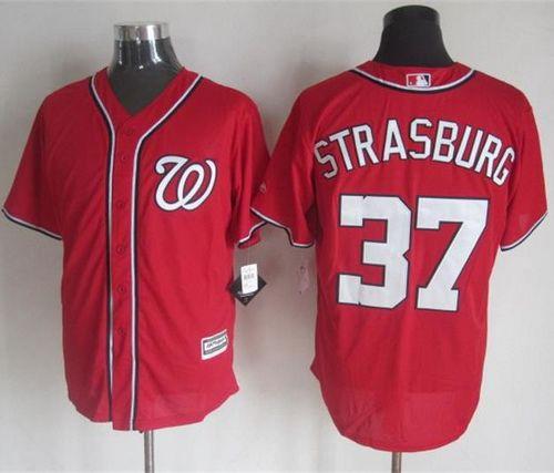 Nationals #37 Stephen Strasburg Red New Cool Base Stitched Jersey - Zenithce