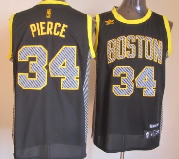 Boston Celtics #34 Paul Pierce Black Electricity Fashion Jersey - Zenithce